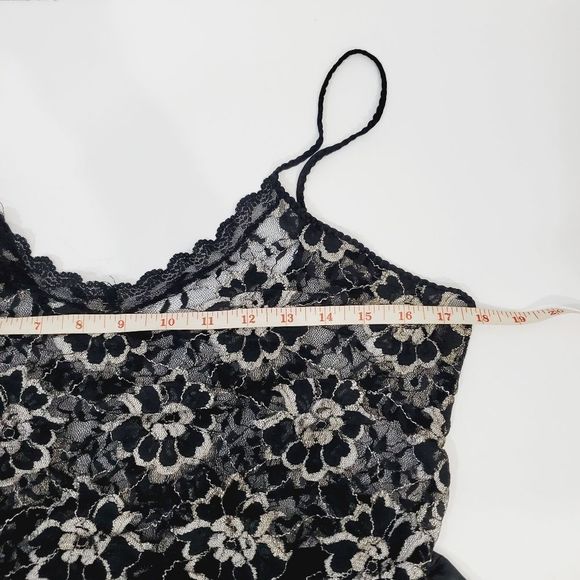Vintage silky one piece sexy lace black  slip wear size medium - Picture 10 of 10